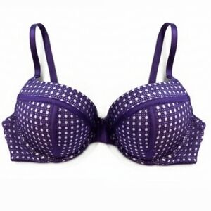 Victoria’s Secret Caged Strappy Bombshell Bra - Purple with Nude Accents/32D